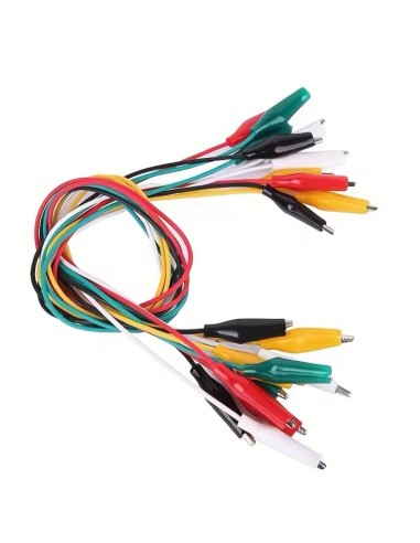 2 CABLES 40 cm c/PINZAS COCODRILO