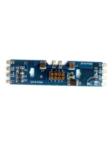 38 860030 ADAPTADOR PCB c/ZÓCALO NEM652 (8 Pins) A 8 PUNTOS DE SOLDADURA ó JUMPERS (BACHMANN/ATHEARN)