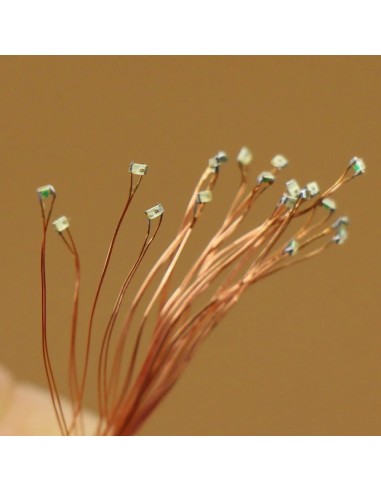 MICRO LED CABLEADO SMD402 BLANCO FRÍO 1,00x0,50mm + Resistencia x 5u