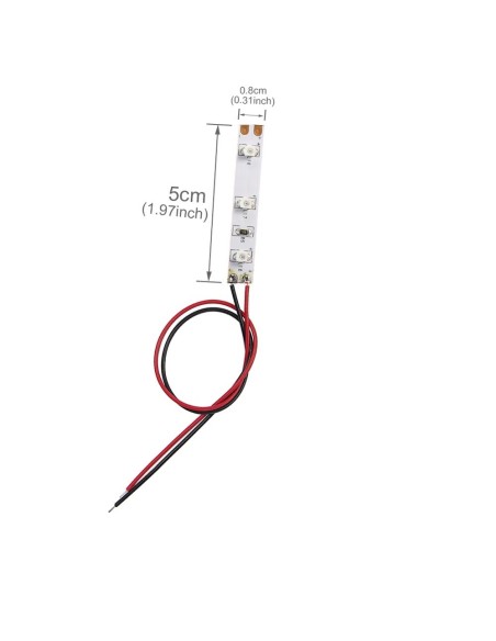 TIRA LED FLEXIBLE AUTOADHESIVA c/CABLES NARANJA 5cm x 5u