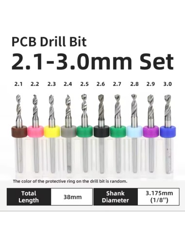 SET 10 MINI BROCAS 2,1 A 3,0 MM